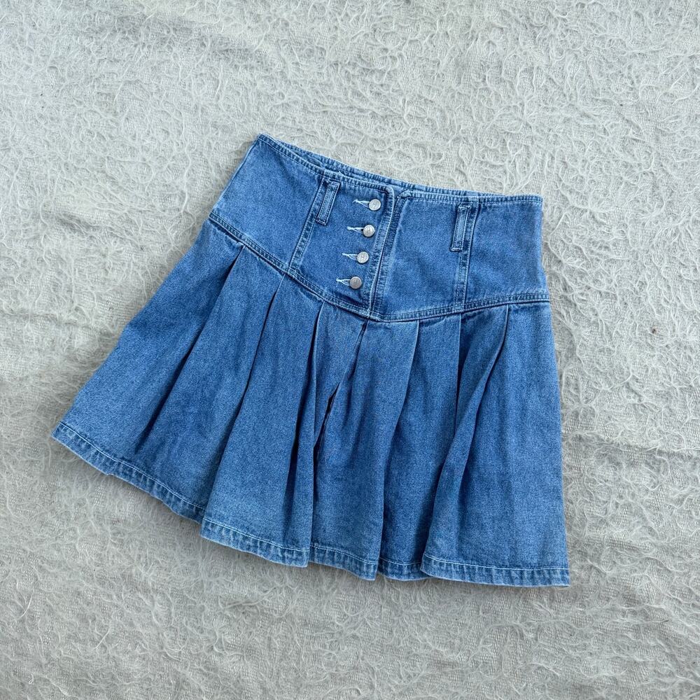 Y2K Arizona Denim Pleated Mini Skirt – Size 12